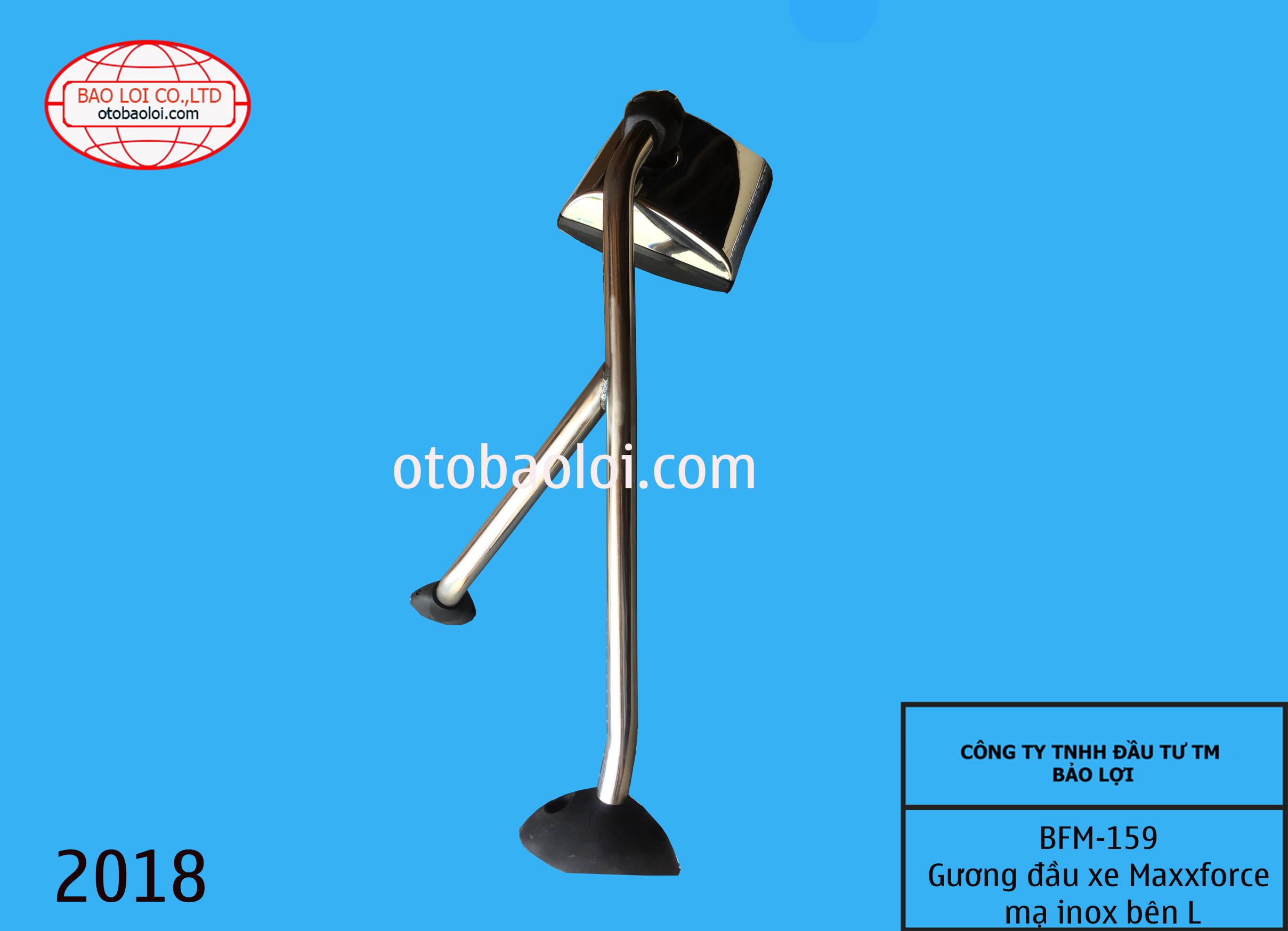 Gương đầu xe liền gọng Maxxforce mạ inox bên L