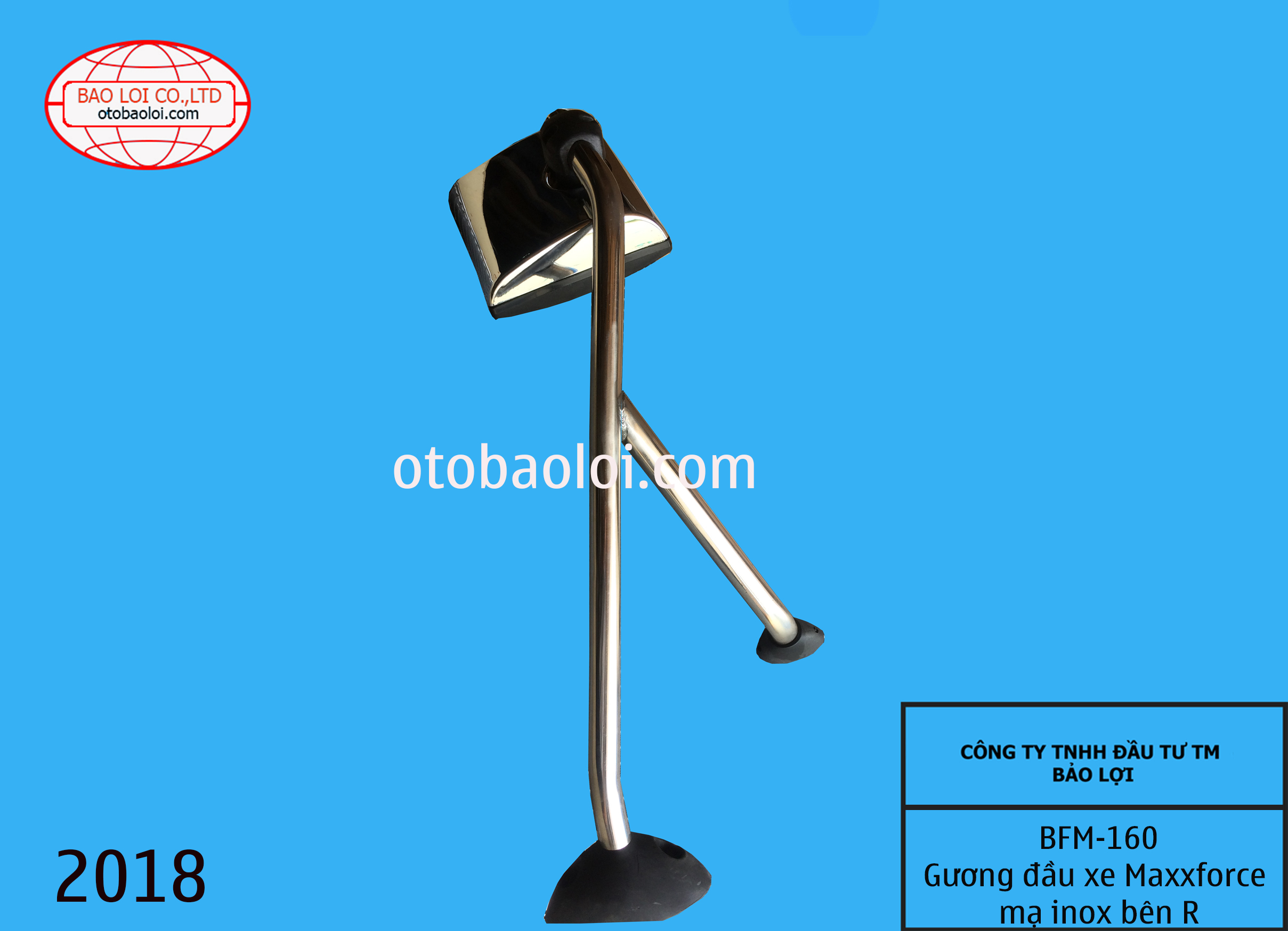 Gương đầu xe liền gọng Maxxforce mạ inox bên R