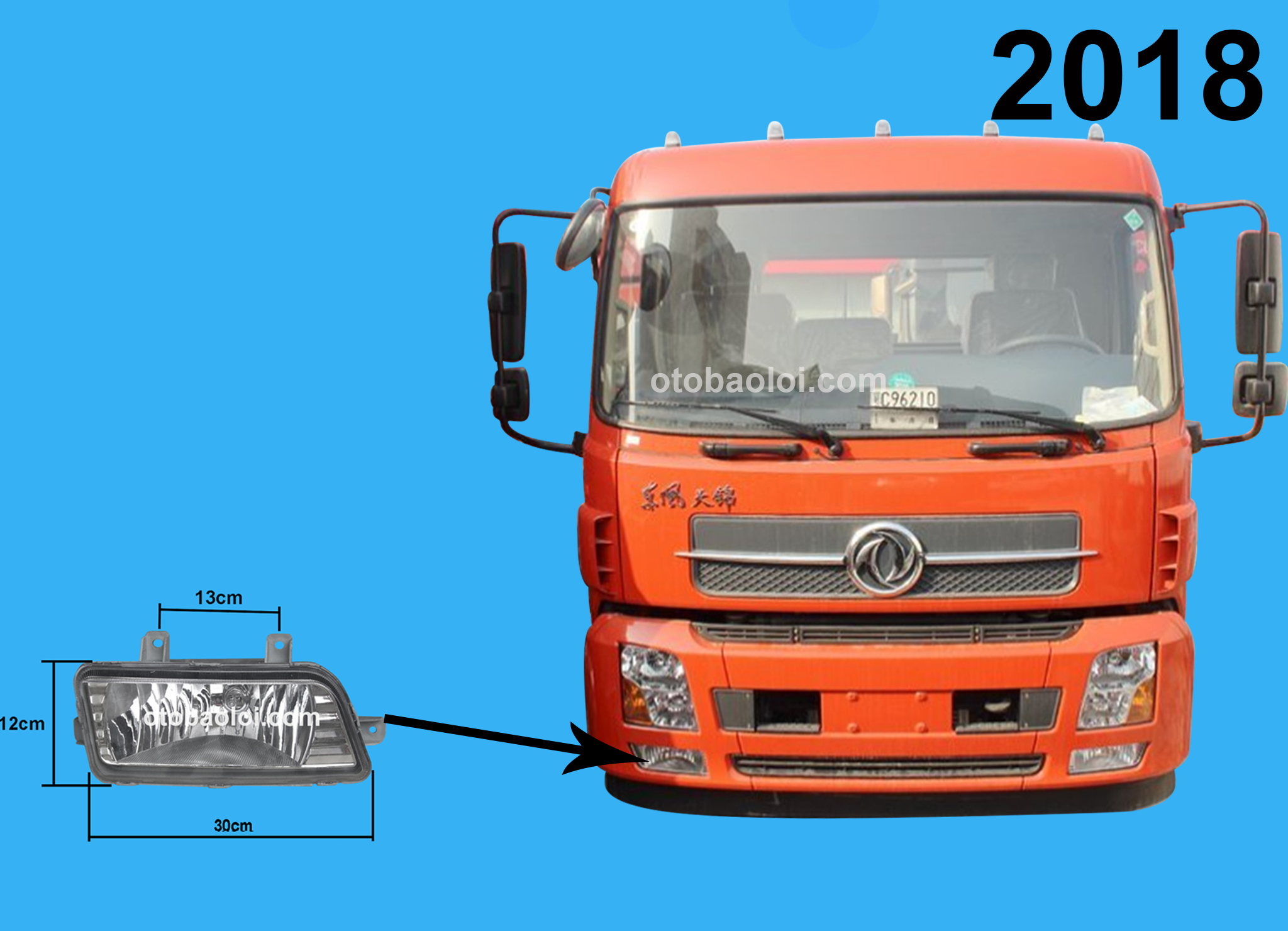 Đèn gầm bên R đời 1 đứng  HH8Tan