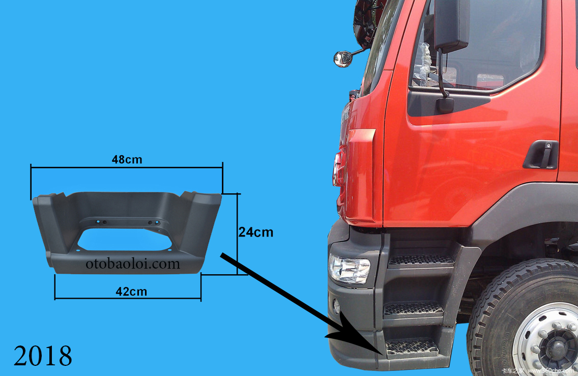 Ốp bậc lên xuống dưới đời mới bên lái BL507