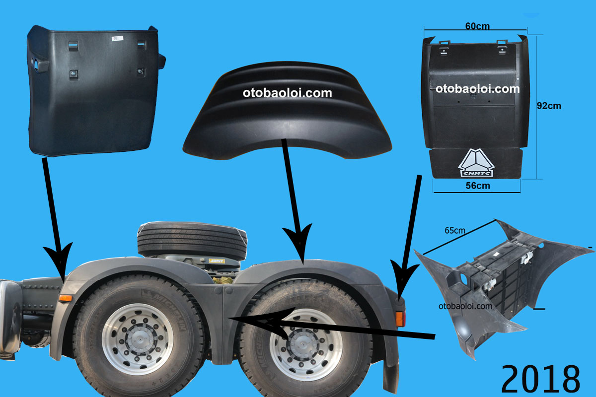 Chắn bùn sau bánh sau miếng trên Howo A7