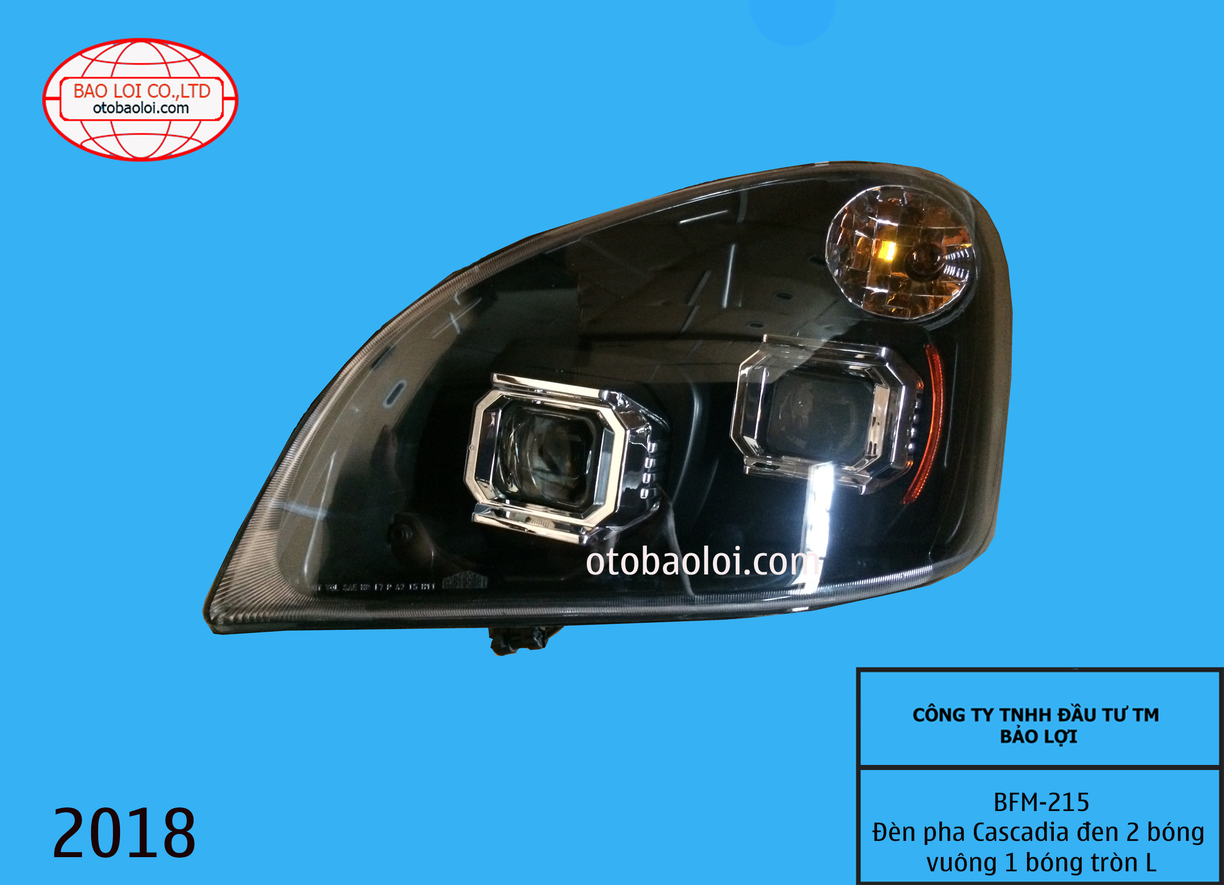 Đèn pha Cascadia thường mặt đen L