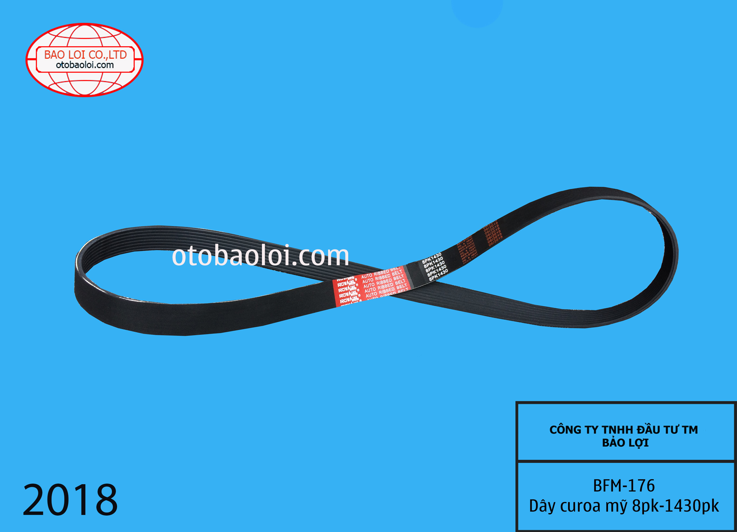 Dây curoa mỹ  8pk-1430pk