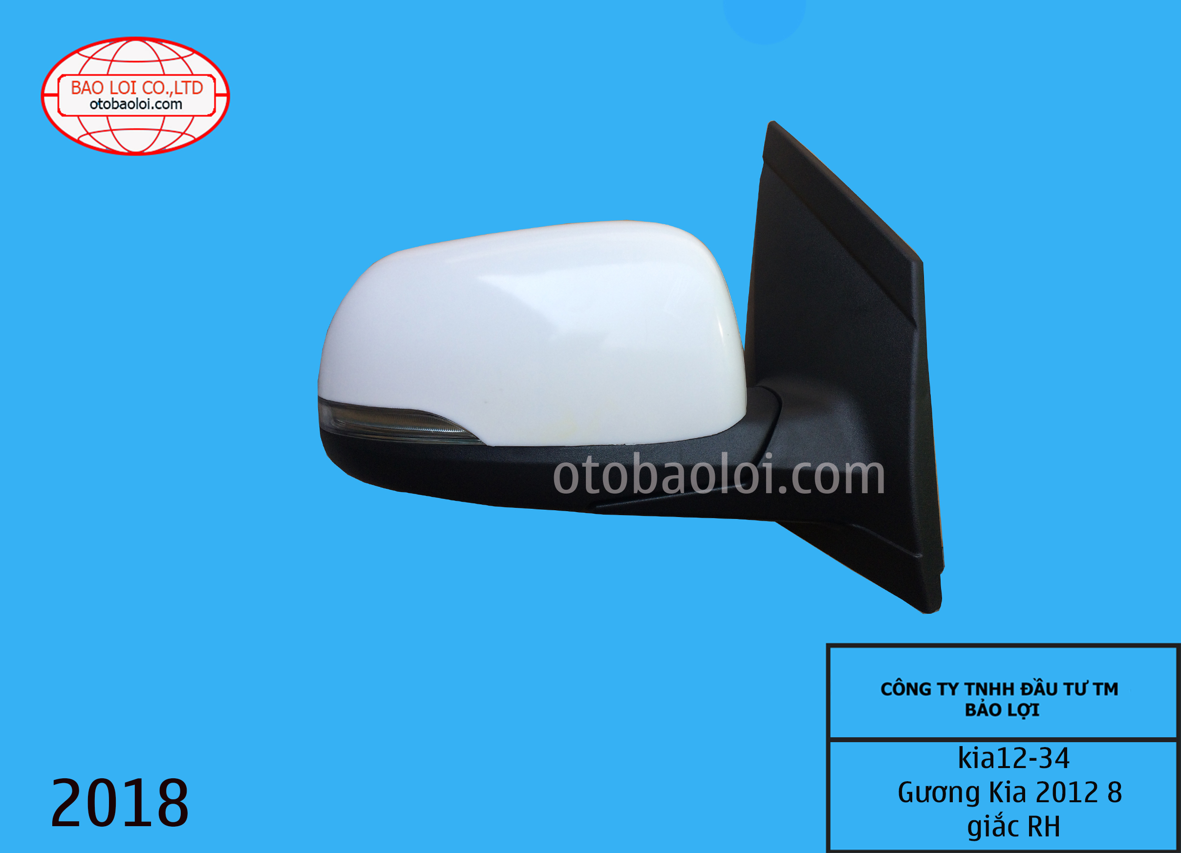 Gương Kia 2012 8 giắc RH