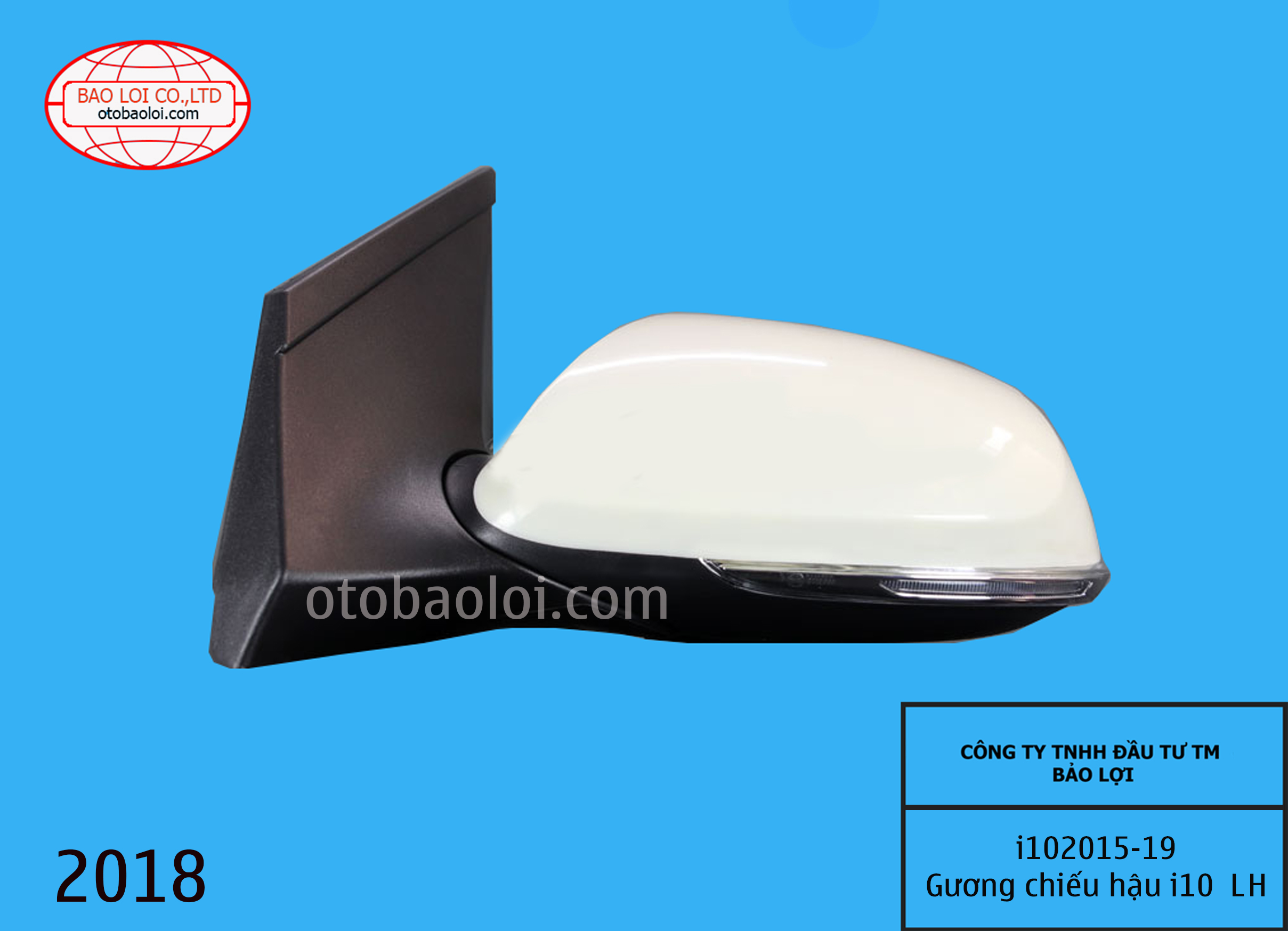 Gương chiếu hậu i10 bên L 