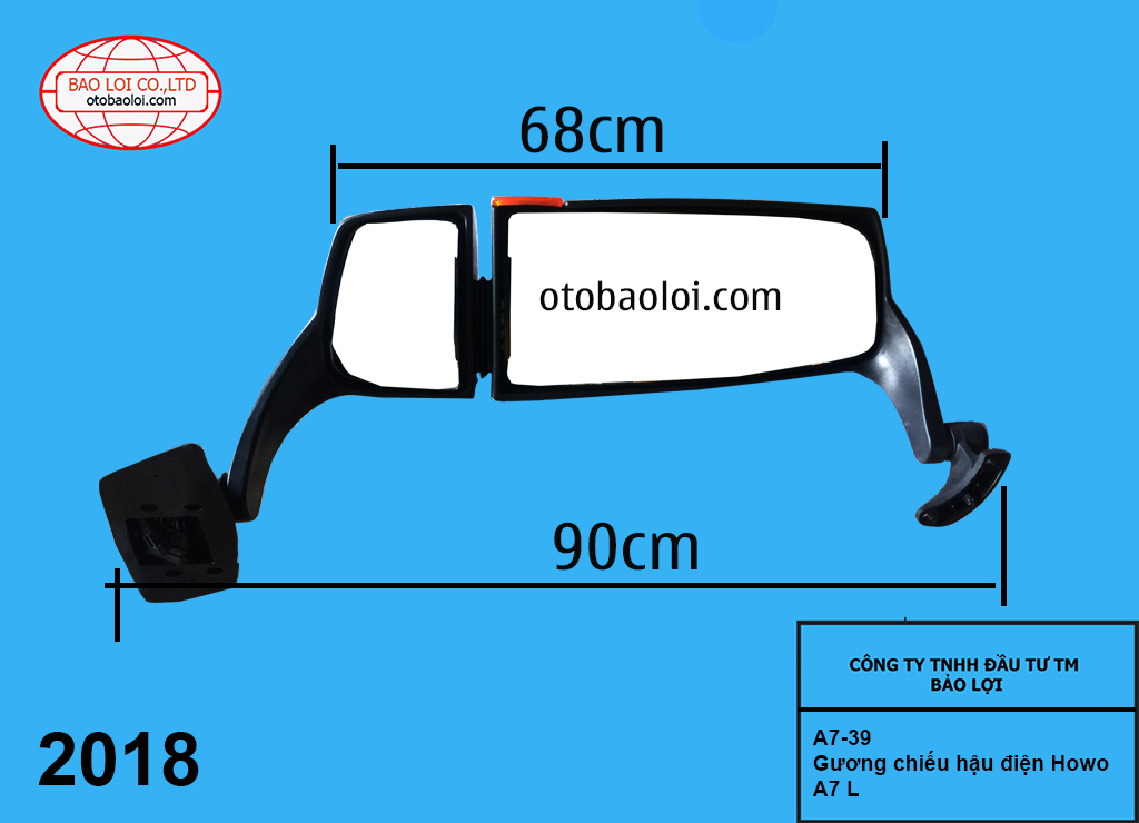 Gương điện mat béo chân dài Howo A7 L