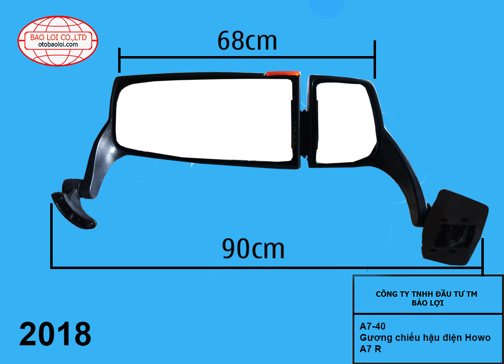 Gương điện mat béo chân dài Howo A7 R