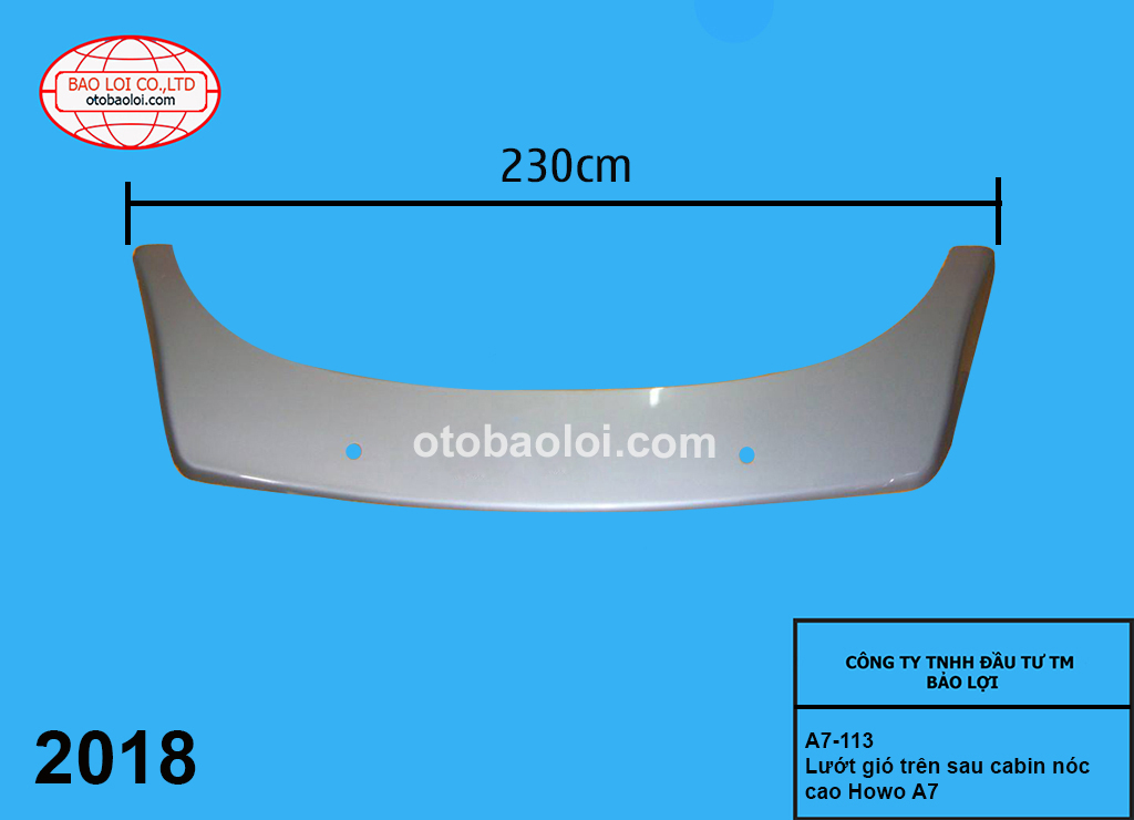 Lướt gió trên sau cabin nóc cao Howo A7