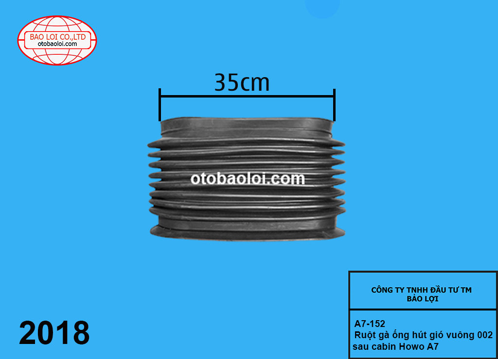 Ruột gà ống hút gió vuông 002 35cm