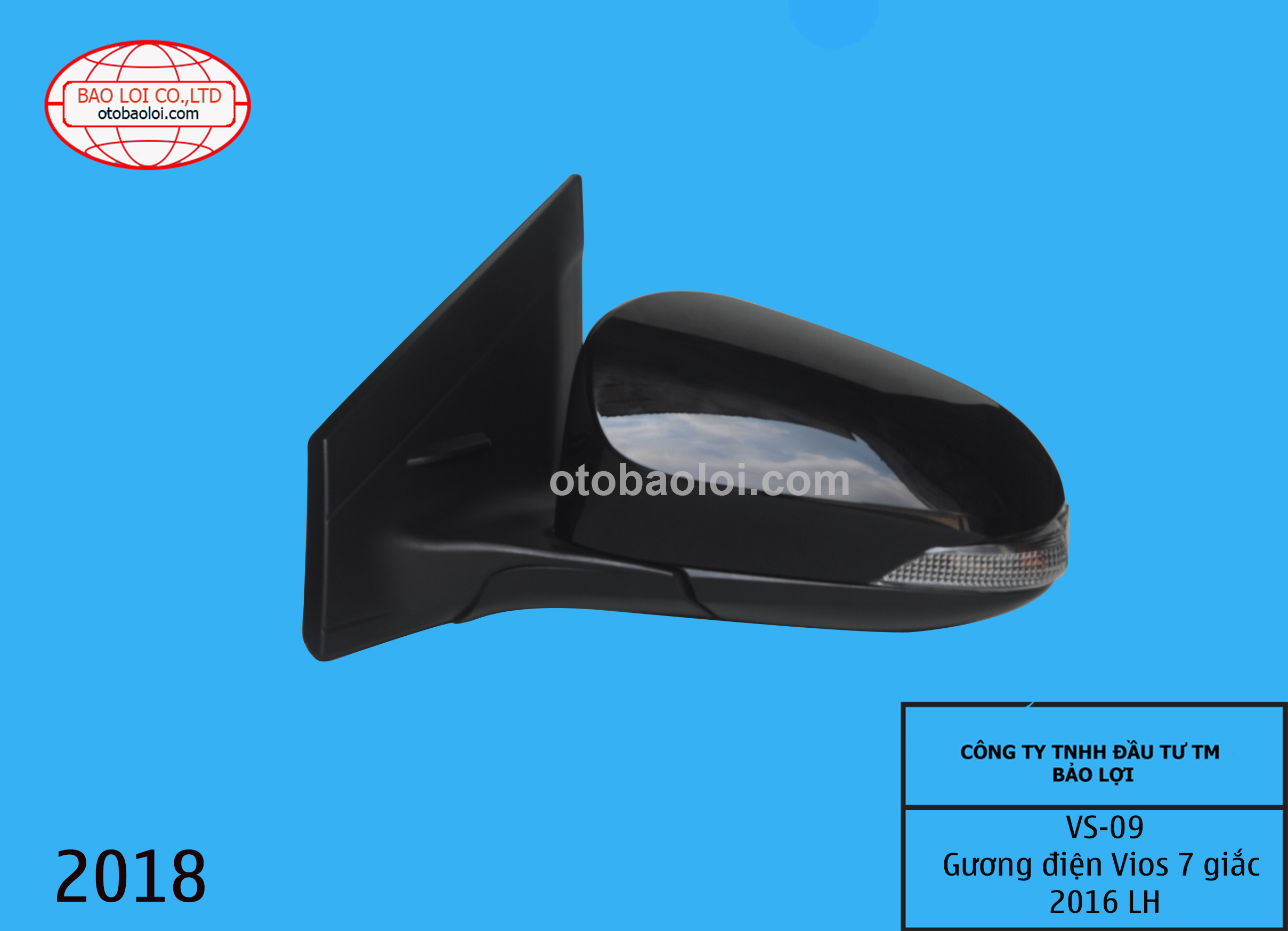 Gương điện Vios 7 giắc 2016 LH