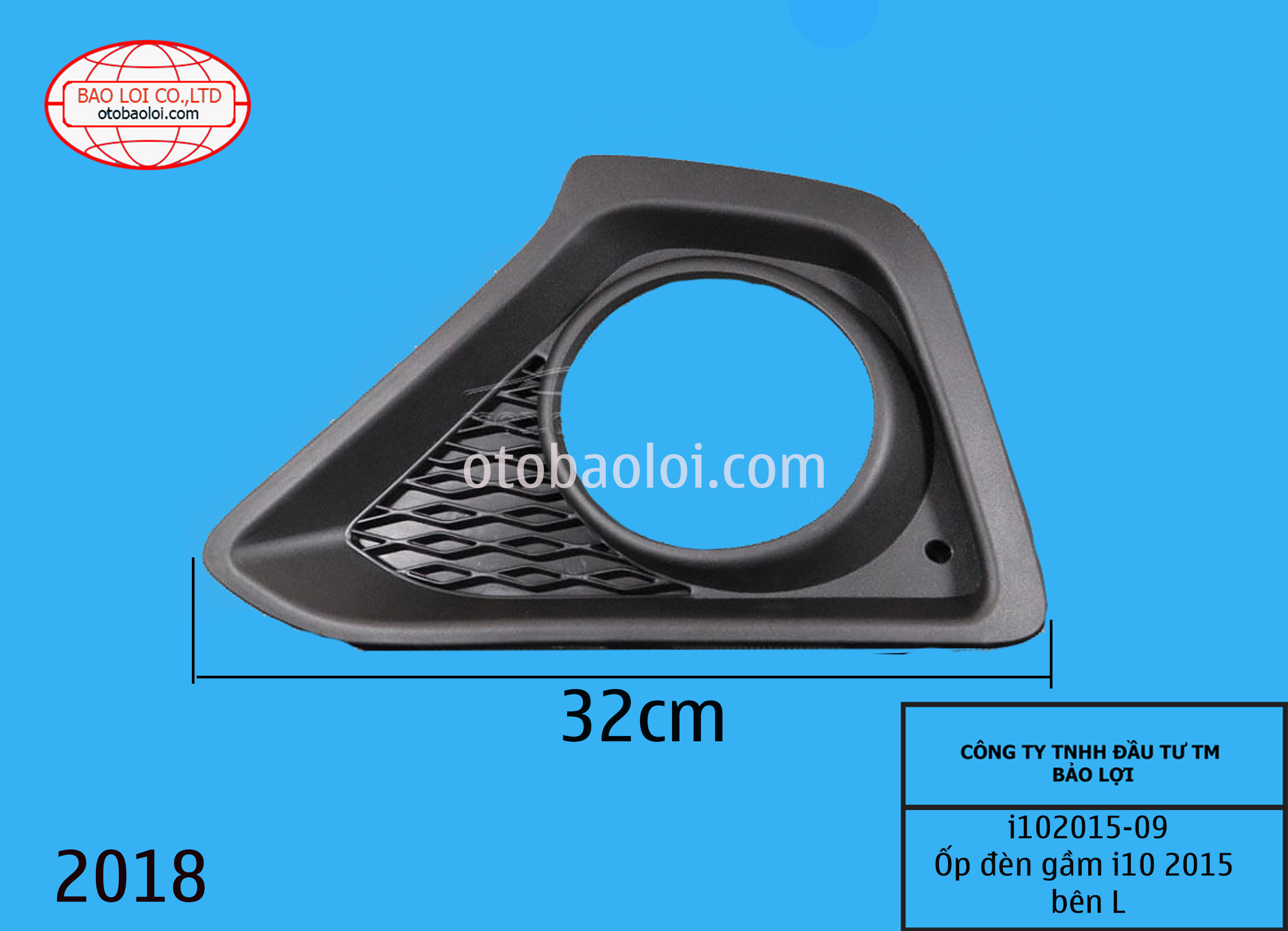 Ốp đèn gầm ( mí) i10 2015 bên LH  86527B4010