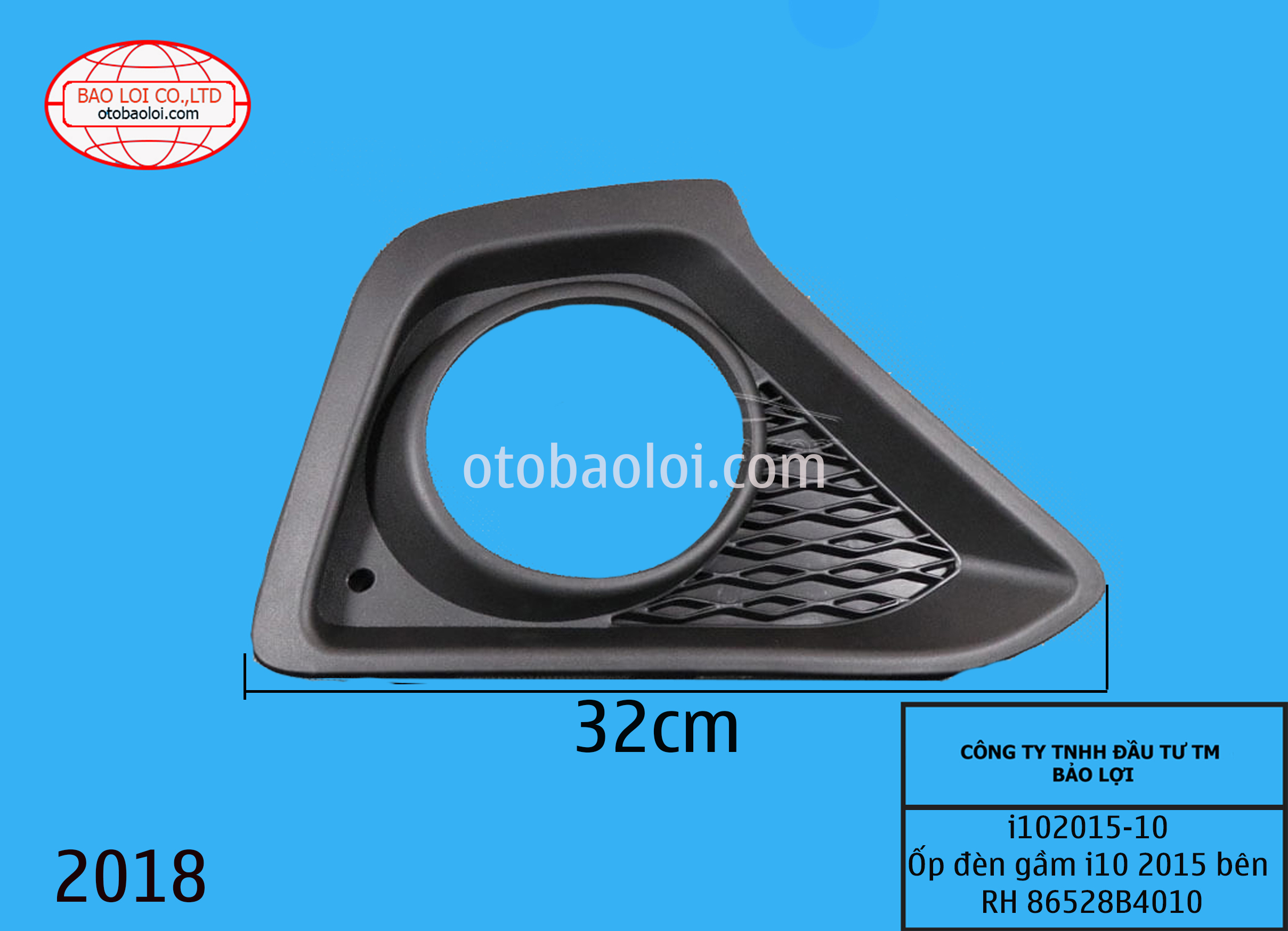 Ốp đèn gầm ( mí) i10 2015 bên RH 86528B4010