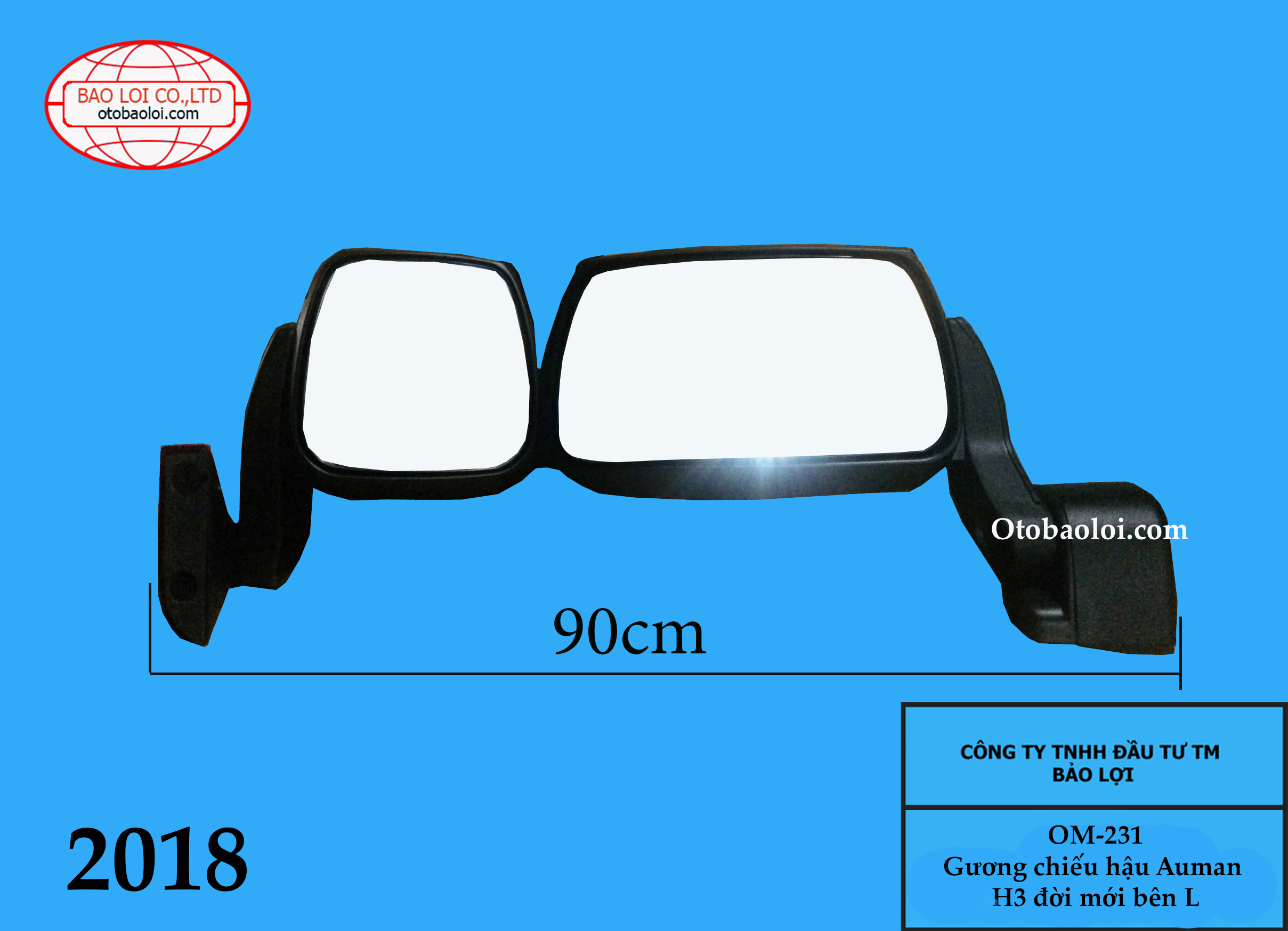 Gương chiếu hậu Auman H3 đời mới bên L