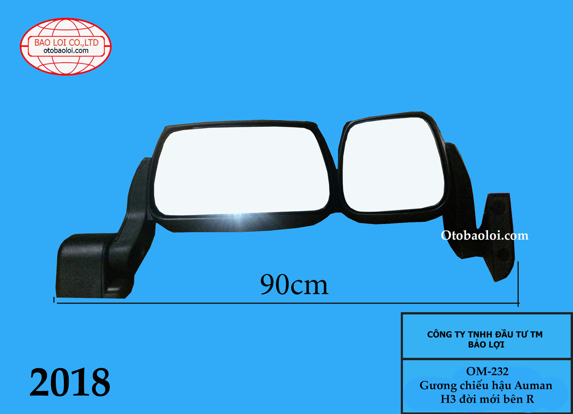 Gương chiếu hậu Auman H3 đời mới bên R