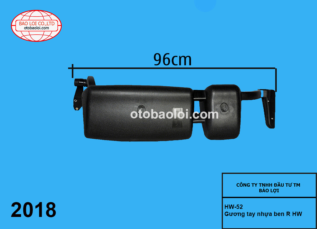 Gương tay nhựa ben R HW