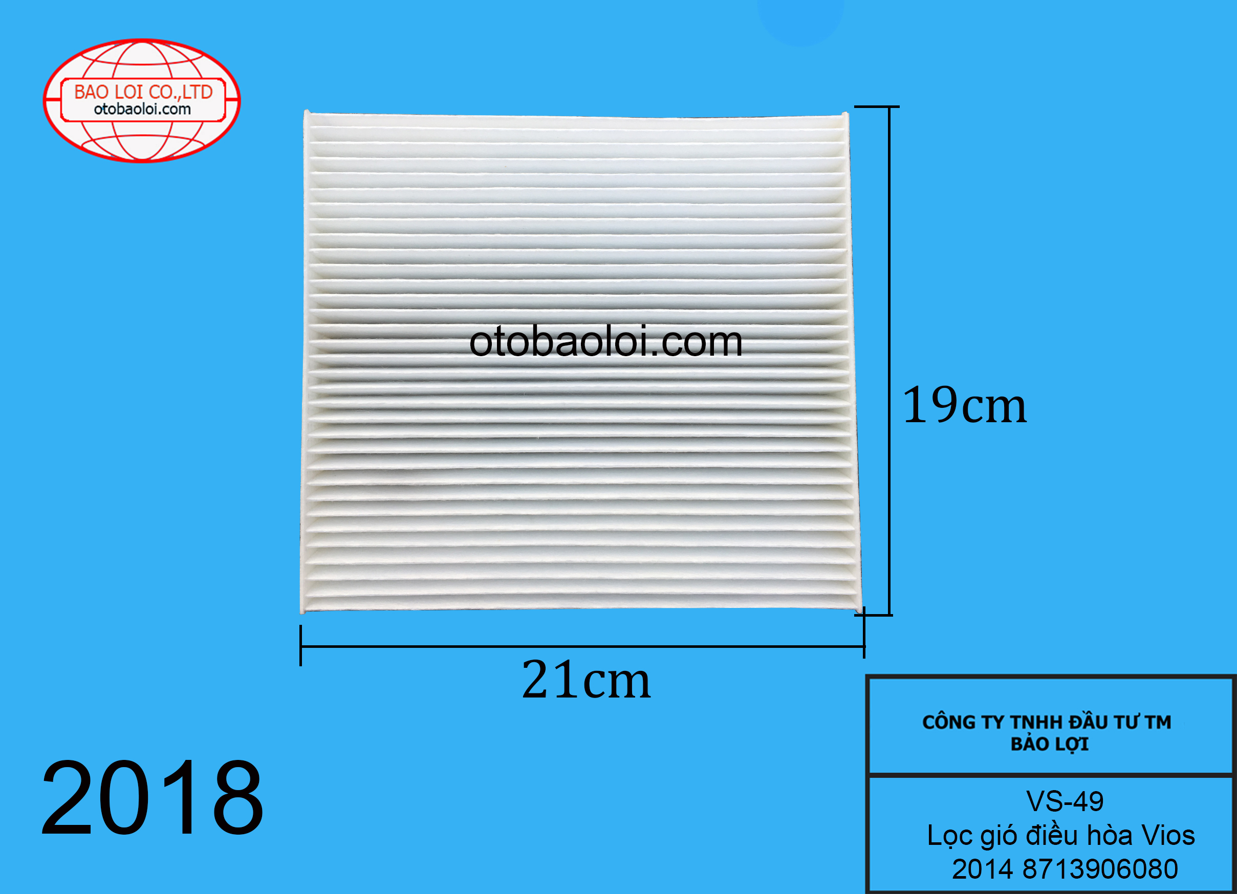 Lọc gió điều hòa Vios 2014 8713906080