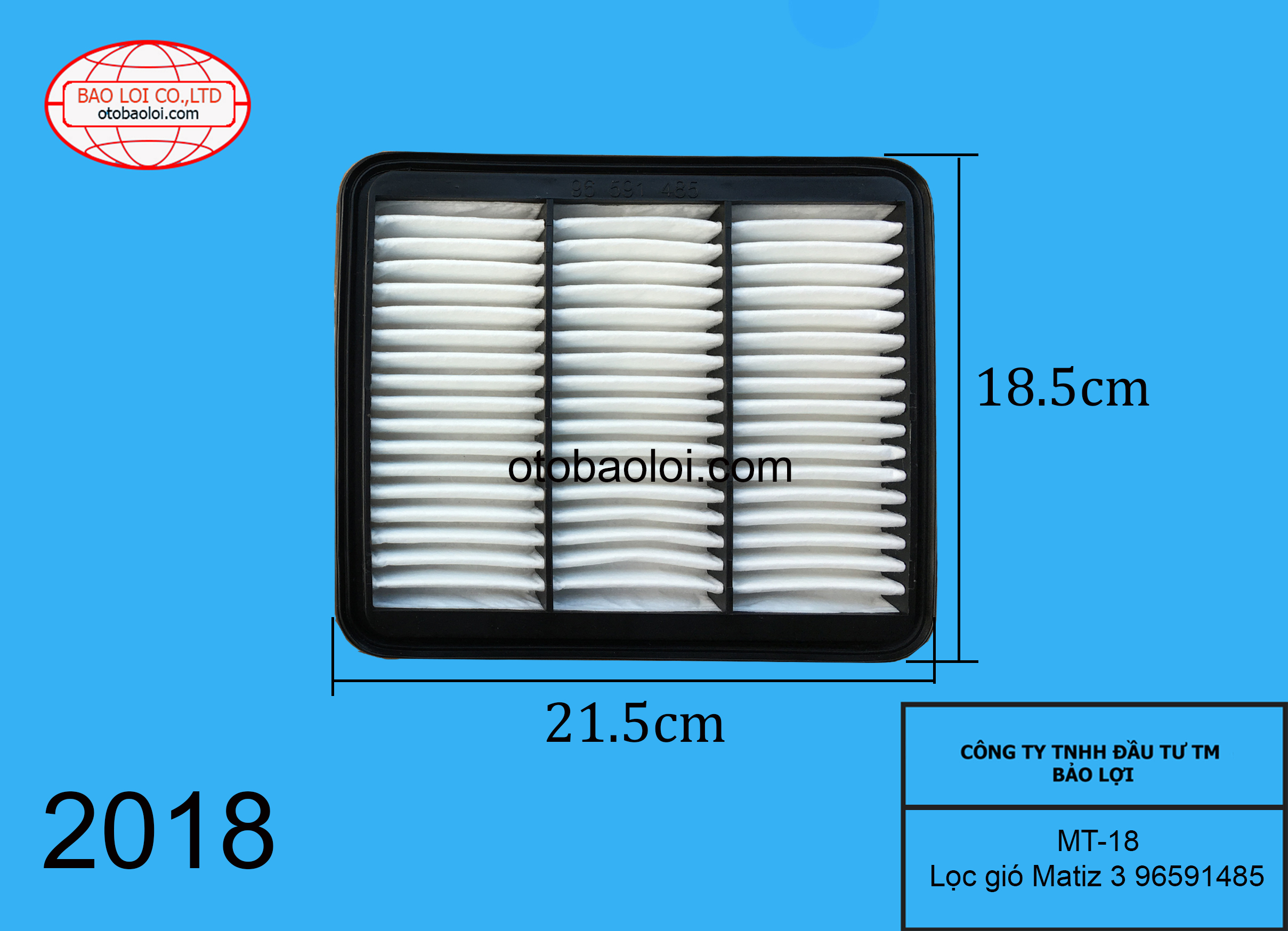 Lọc gió Matiz 3  96591485