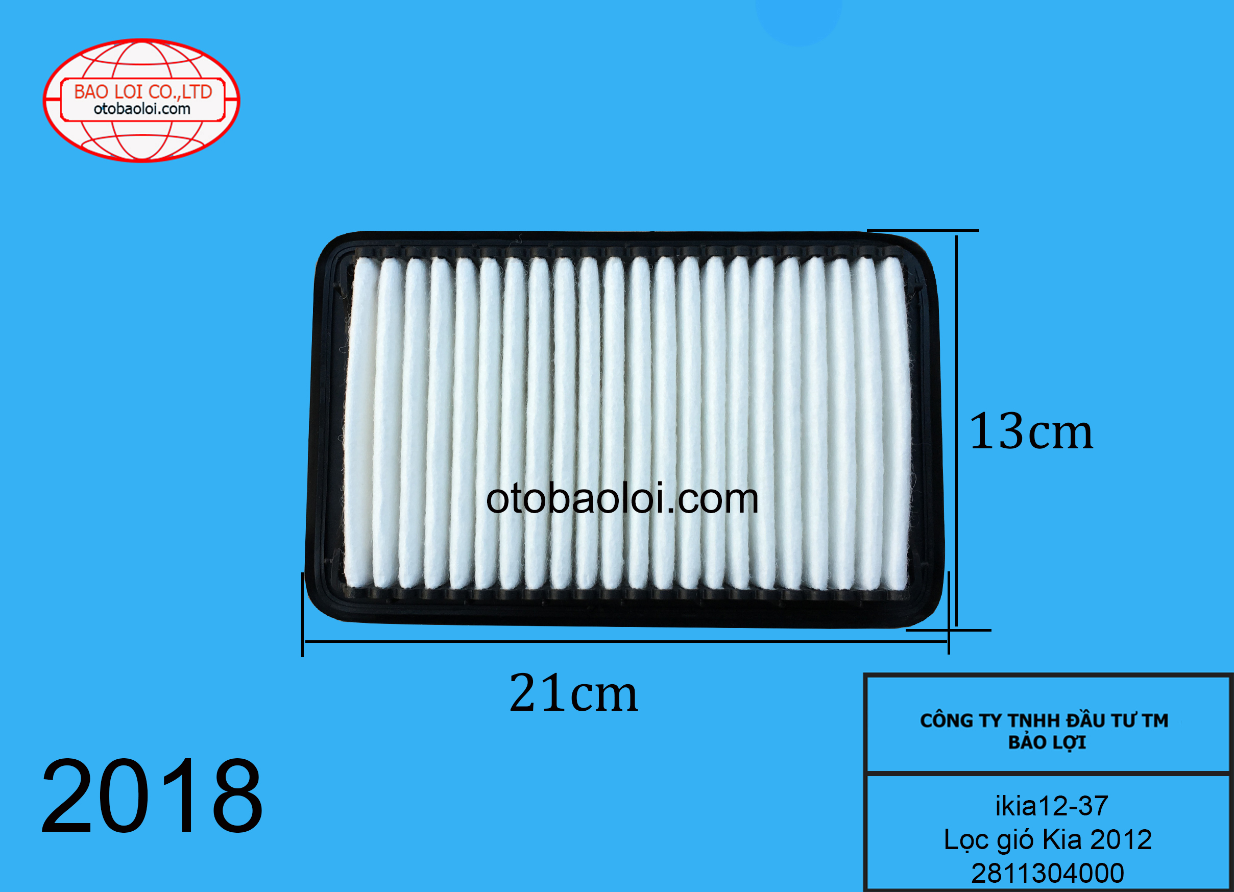 Lọc gió  Kia 2012  2811304000