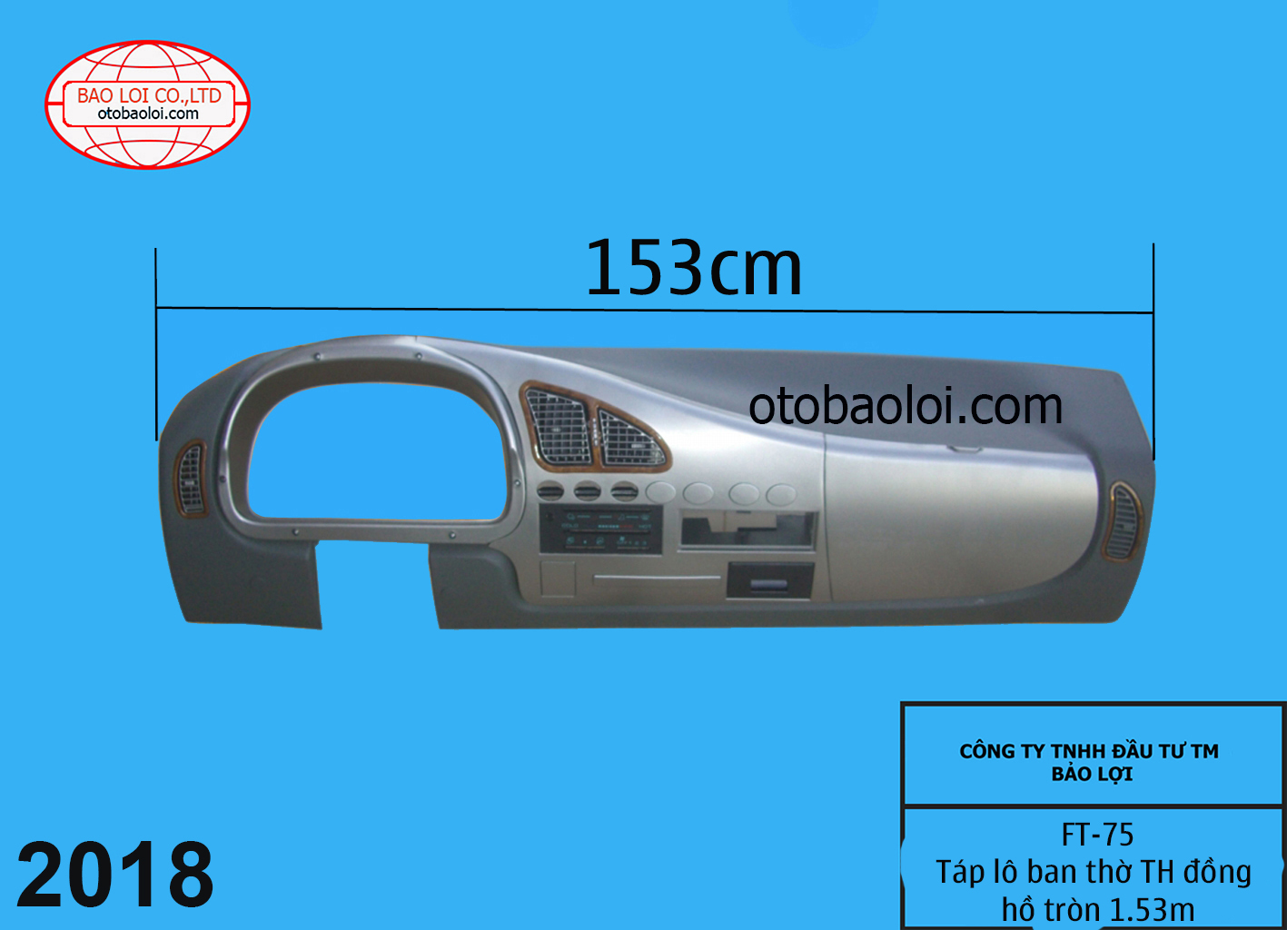 Táp lô ban thờ TH đồng hồ tròn 1.53m