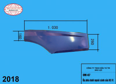 Ốp phía dưới ngoài cánh cửa H3 R