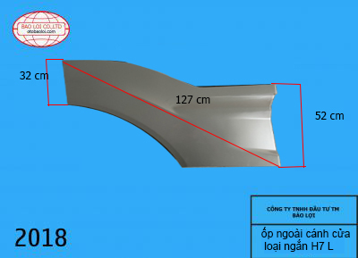Ốp ngoài cánh cửa loại ngắn H7 R