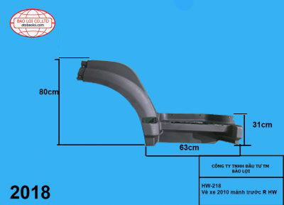Vè xe 2010 mảnh trước R HW