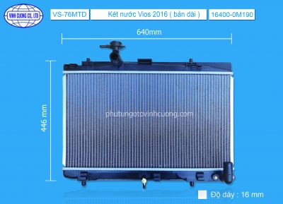 Két nước Vios 2016 MT ( bản dài) 16400-0M190