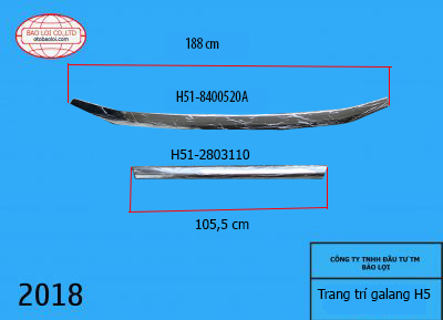 Nẹp mạ xi galang H5 (miếng dài)